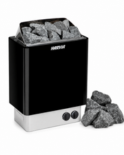Harvia KIP80B 8 kW Black Electric Sauna Heater with Built-in Controls & Stones