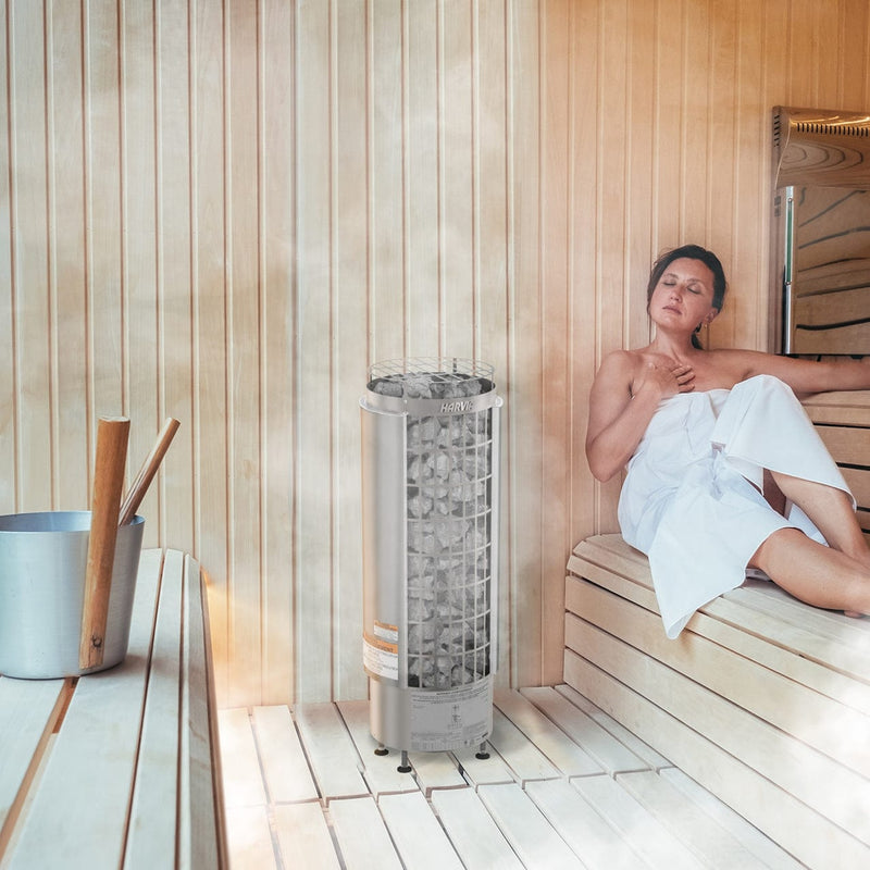 Harvia Cilindro PC60 6 kW Electric Sauna Heater w/ Built-In Controls