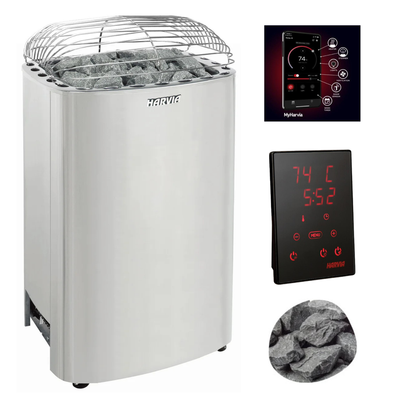 Harvia Club K12.5G Electric Sauna Heater Package