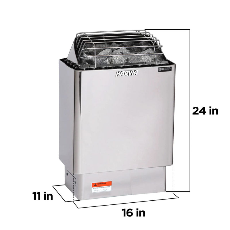 Harvia KIP45B 4.5 kW Electric Sauna Heater w/ Built-in Controls