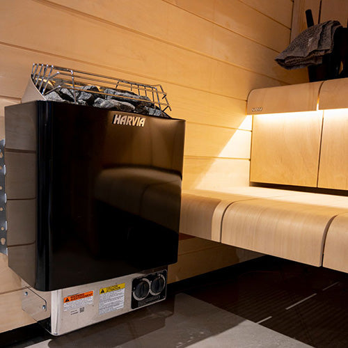Harvia KIP80B 8 kW Black Electric Sauna Heater w/ Built-in Controls & Stones
