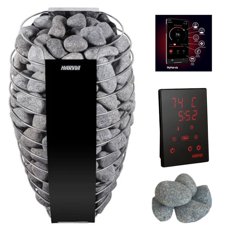 Harvia Spirit SP80E Electric Sauna Heater Package