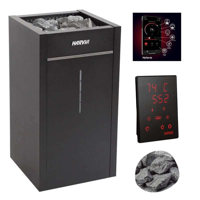 Harvia Virta Combi HL90SA Steamer & Electric Sauna Heater Package