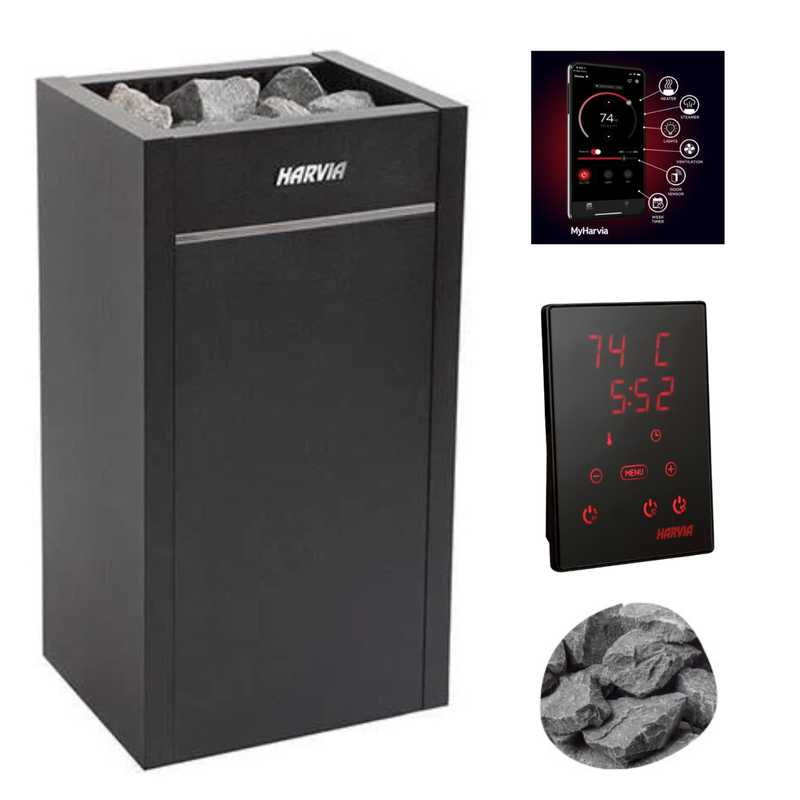 Harvia Virta HL110E Electric Sauna Heater Package