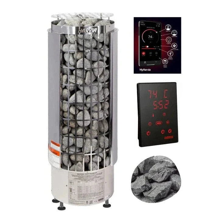 Harvia Cilindro PC80E Sauna Heater Package