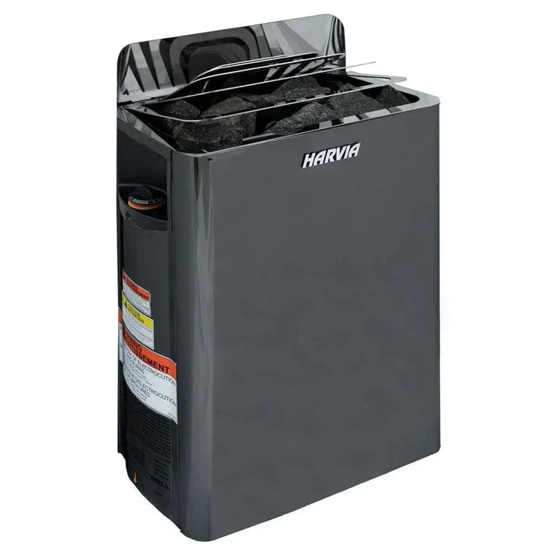 Harvia The Wall Series, 8 kW, Black Stainless Steel Sauna Heater, 240V 1PH HSW8U1B