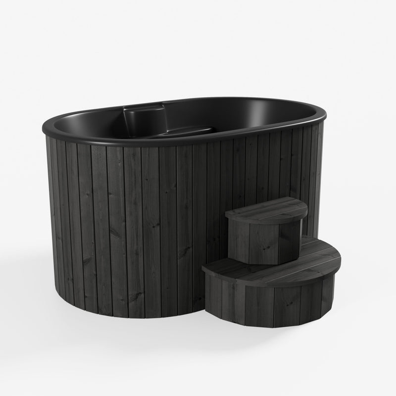 SaunaLife 2-Person Black Thermo-Pine Cold/Hot Plunge Tub