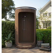 SaunaLife Barrel Shower Model R3, Rain-Series Outdoor Barrel Shower Kit 53"Wx90"H
