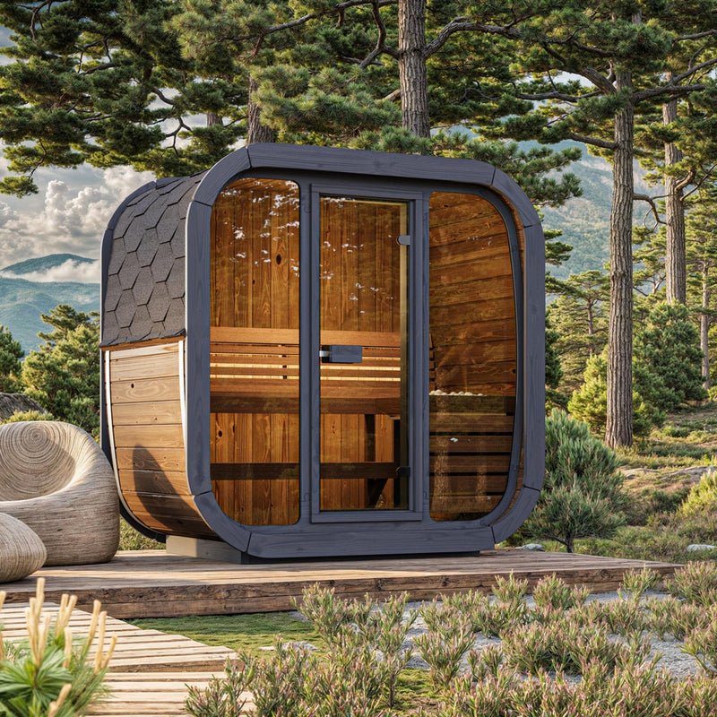 SaunaLife Model CL4G 3 Person Cube Series Outdoor Sauna Kit
