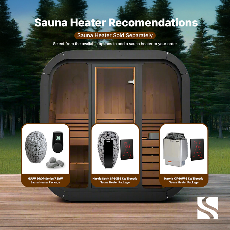 SaunaLife Model CL4G 3 Person Cube Series Outdoor Sauna Kit