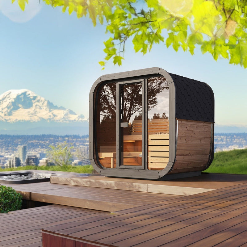 SaunaLife Model CL5G 4 Person Cube Series Outdoor Sauna Kit