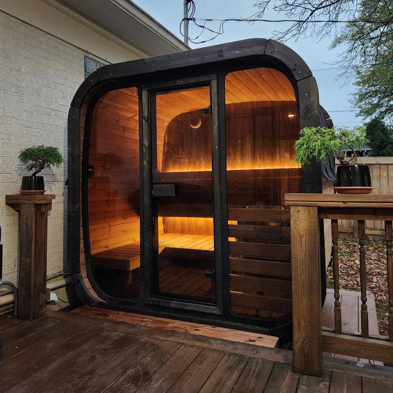 SaunaLife Model CL5G 4 Person Cube Series Outdoor Sauna Kit