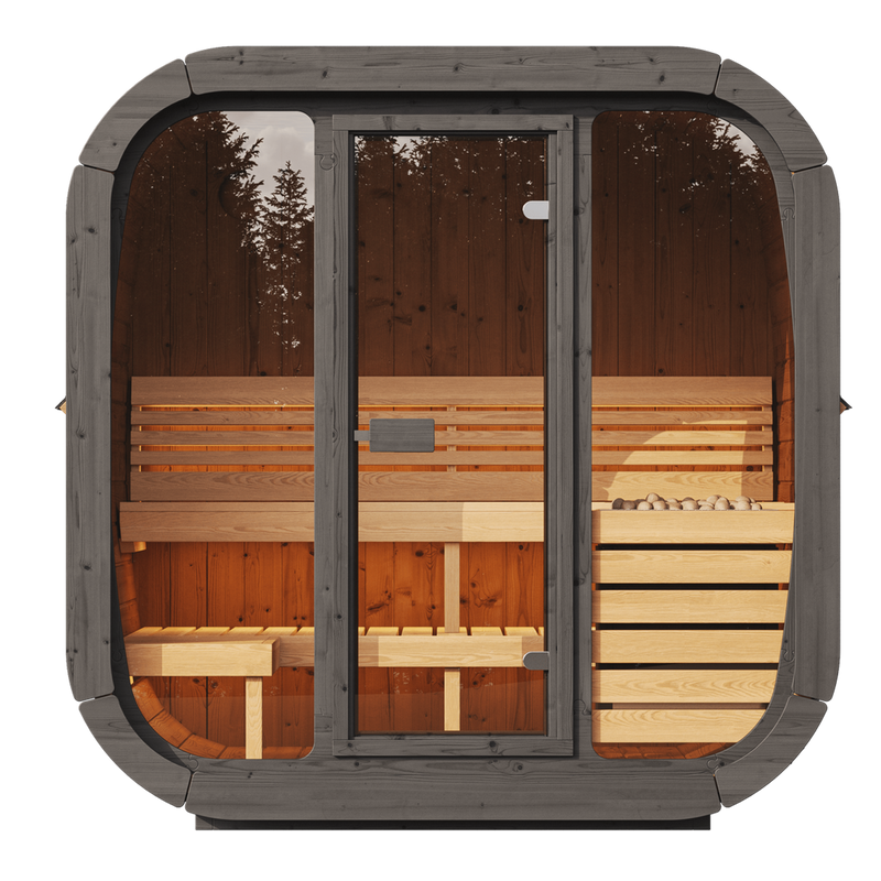 SaunaLife Model CL5G 4 Person Cube Series Outdoor Sauna Kit