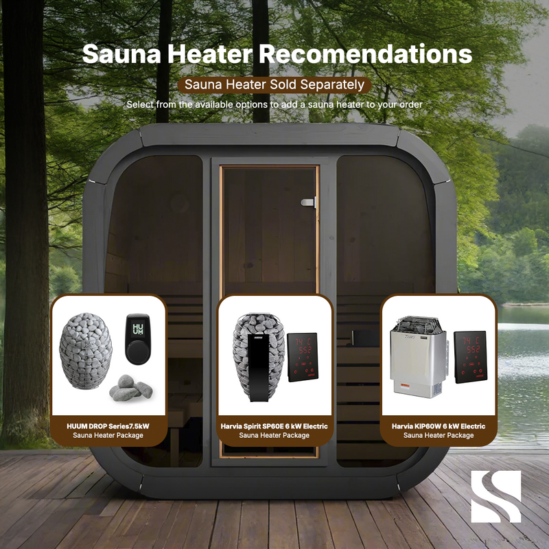 SaunaLife Model CL5G 4 Person Cube Series Outdoor Sauna Kit