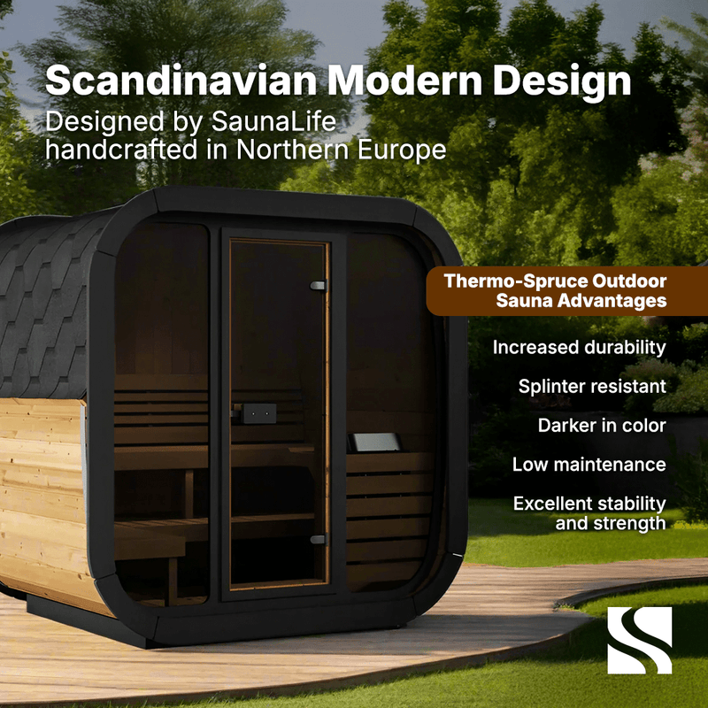 SaunaLife Model CL5G 4 Person Cube Series Outdoor Sauna Kit