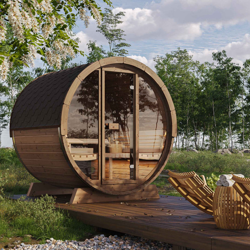 SaunaLife Model E7W 4 Person Sauna Barrel-Window