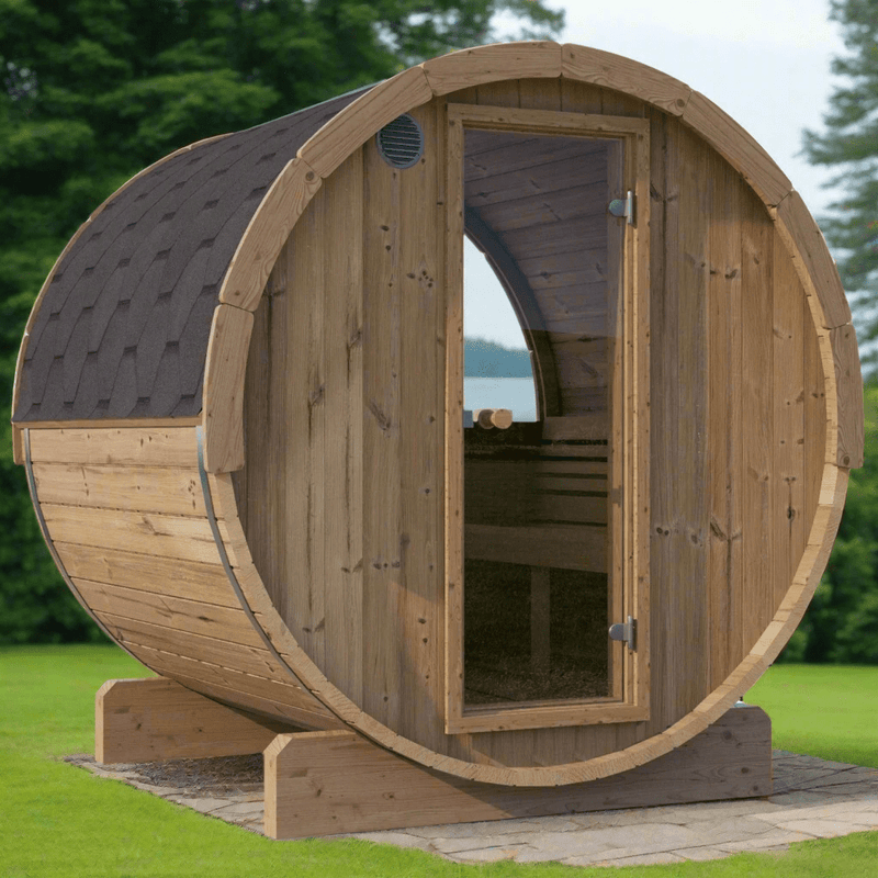 SaunaLife Model E7W 4 Person Sauna Barrel-Window