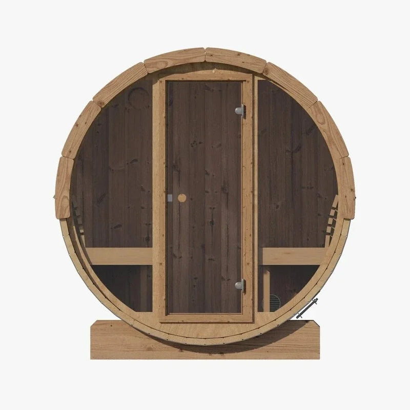 SaunaLife Model E8G 6 Person Barrel Sauna w/ Glass Front