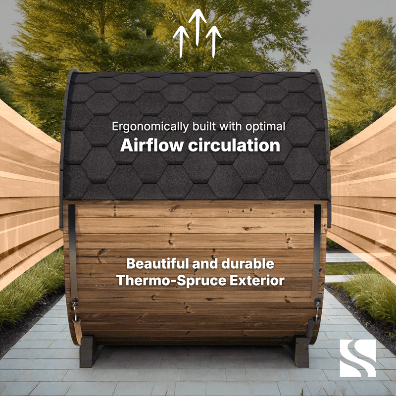 SaunaLife Model EE6G 4 Person Barrel Sauna