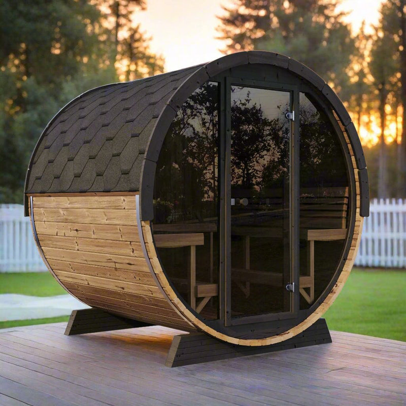 SaunaLife Model EE8G 6 Person Barrel Sauna