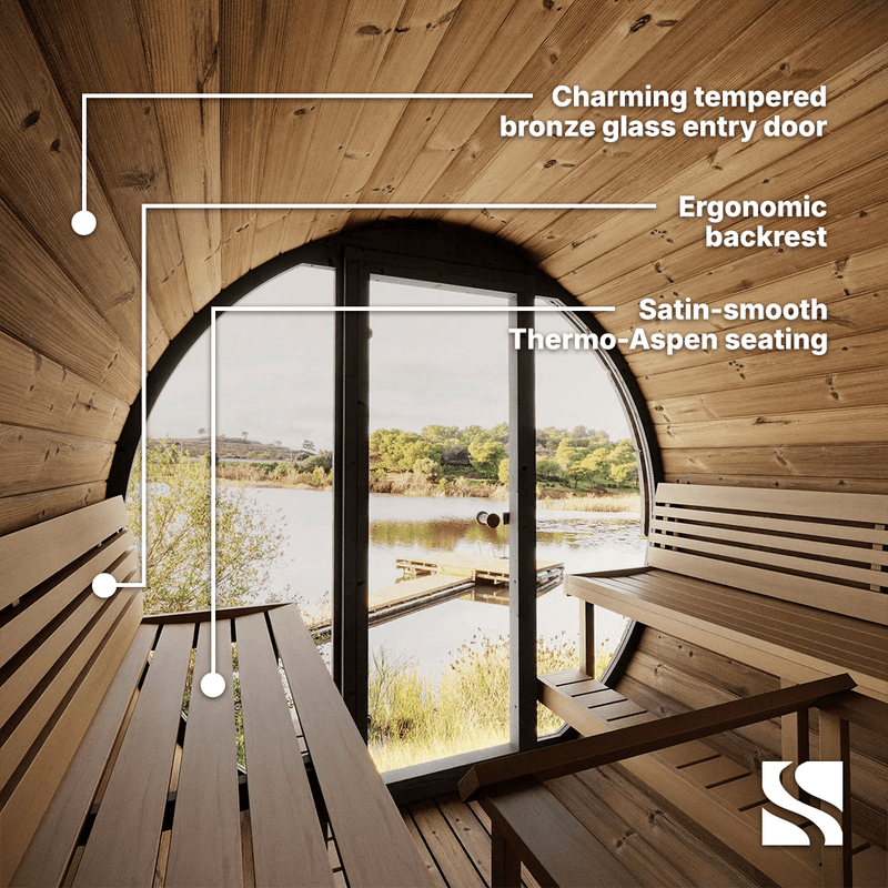 SaunaLife Model EE8G 6 Person Barrel Sauna