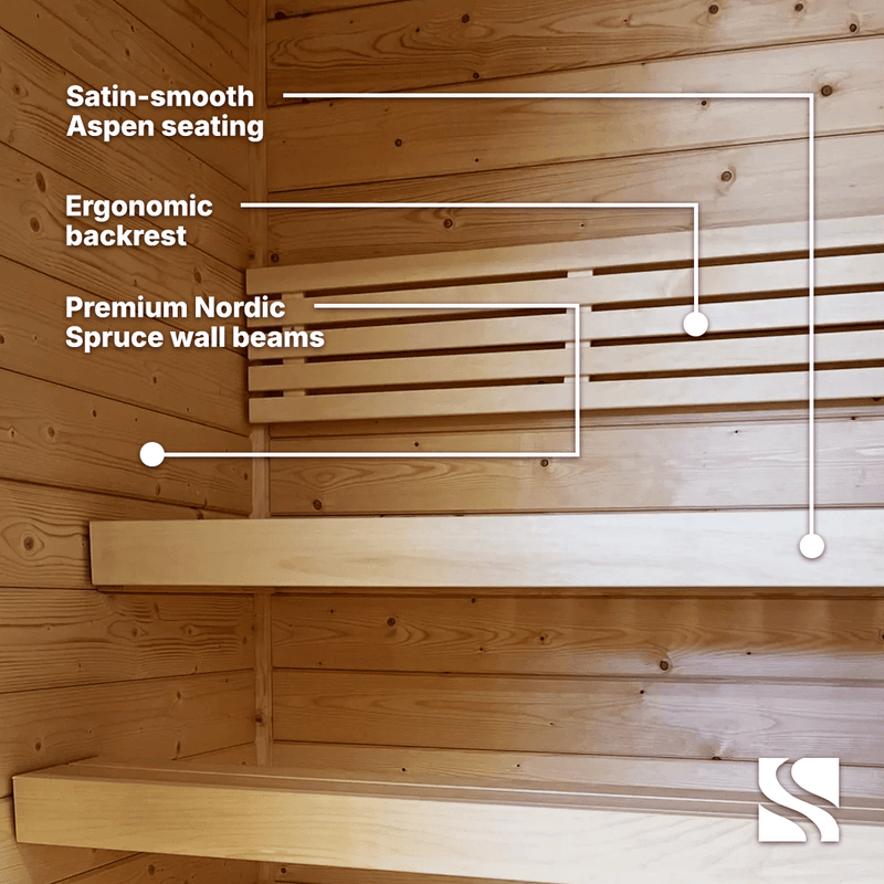 SaunaLife Model G2 4 Person Garden Series Outdoor Home Sauna Kit