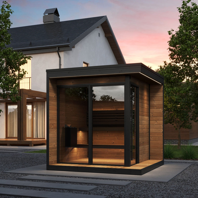 SaunaLife Model GL6 6 Person Garden Luxury Series Outdoor Sauna Kit
