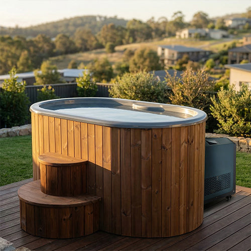 SaunaLife S2 2-Person Cold Plunge Tub and Chiller Heater Package