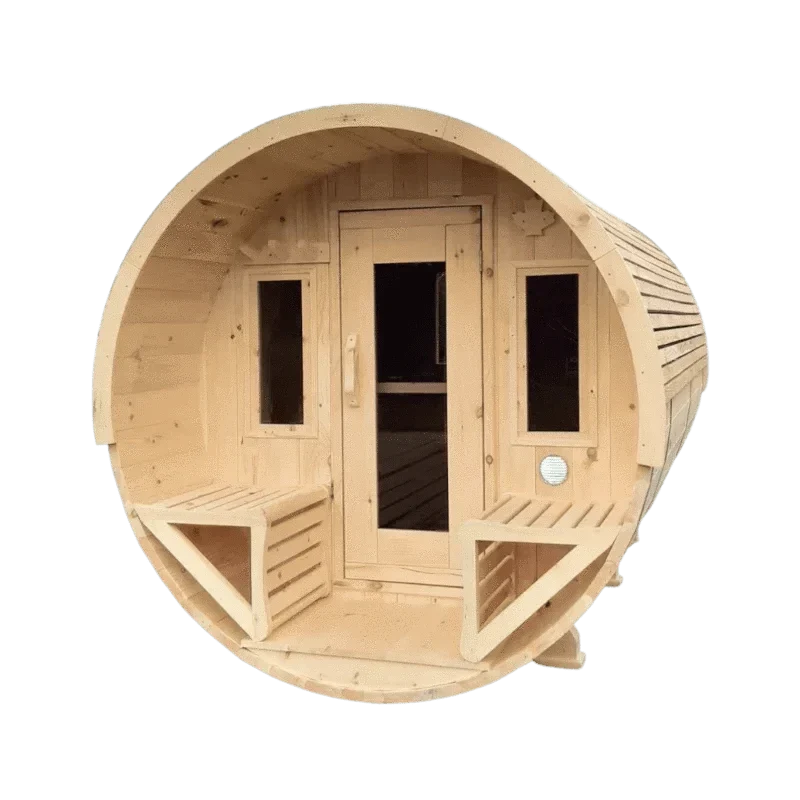 True North Canadian Made 6-8 Person 9' Long Outdoor Traditional Barrel Sauna