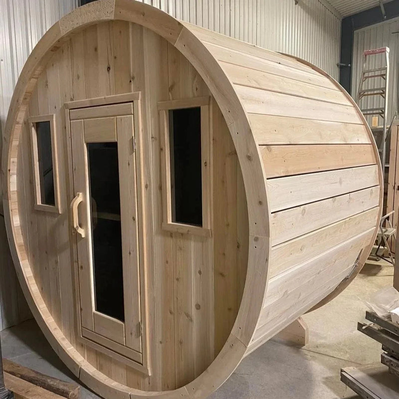 True North Canadian Made 2-4 Person 6' Long Outdoor Traditional Barrel Sauna