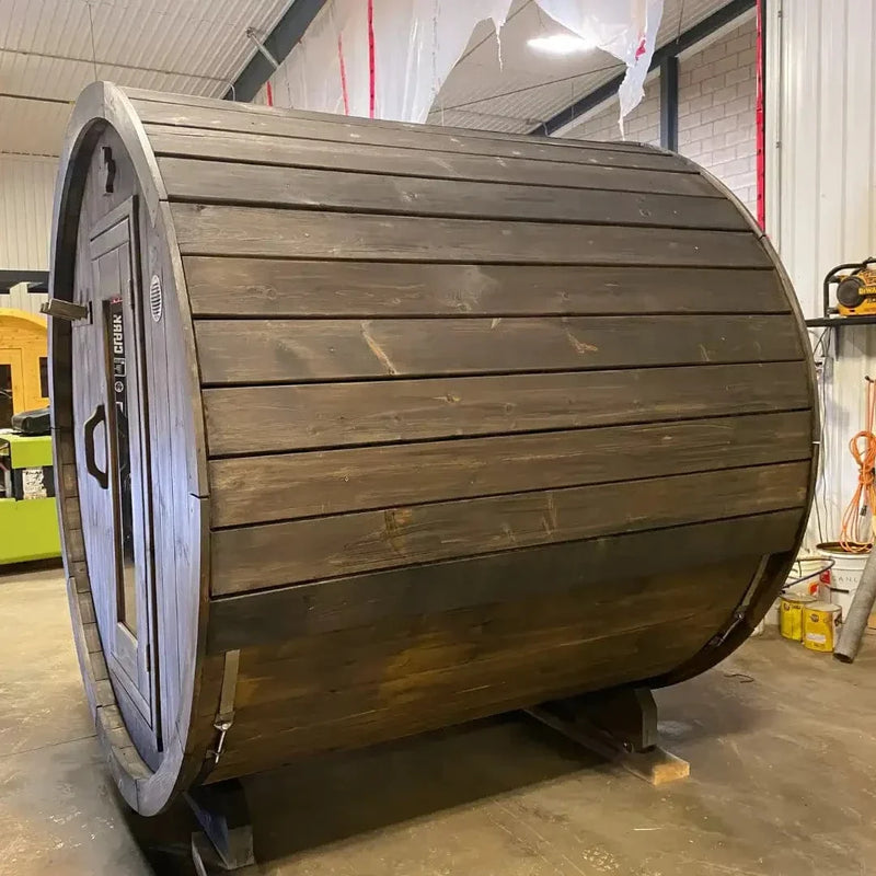 True North Canadian Made 2-4 Person 6' Long Outdoor Traditional Barrel Sauna