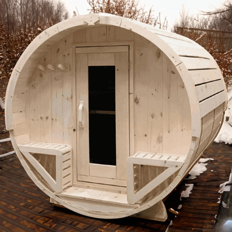 True North Canadian Made 4-6 Person 8' Long Outdoor Traditional Barrel Sauna