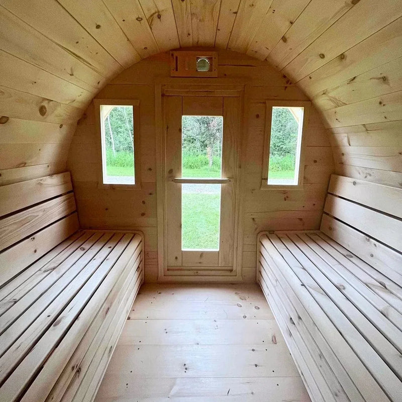 True North Canadian Made 4-6 Person 8' Long Outdoor Traditional Barrel Sauna