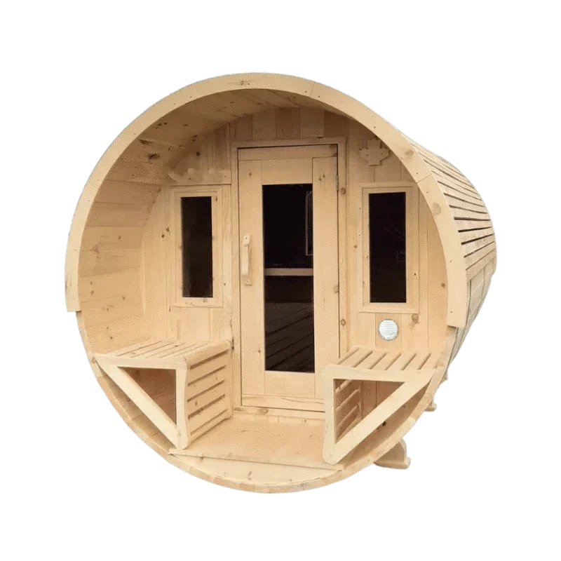 True North Canandian Made 6-8 Person 9' Long Outdoor Traditional Barrel Sauna